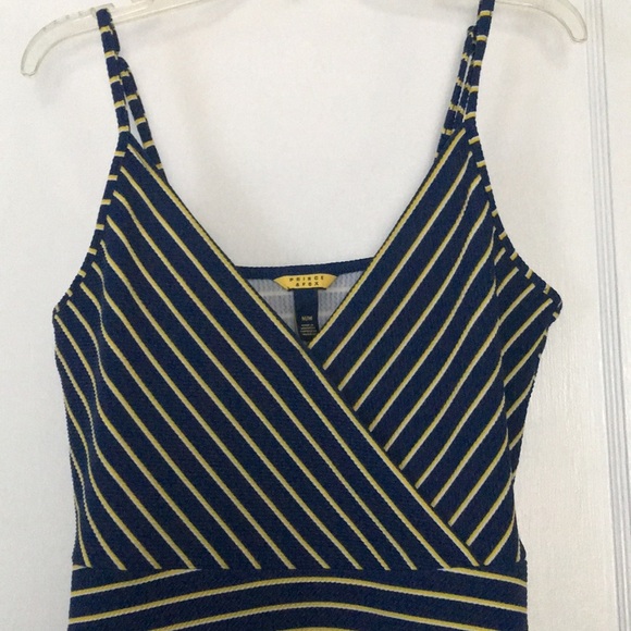 Prince & Fox summer stripes Dress Medium M Navy & Yellow - Picture 2 of 6